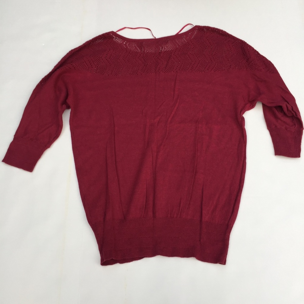 LC Lauren Conrad Crochet Detail 3/4 Sleeve Sweater - Picture 3 of 8